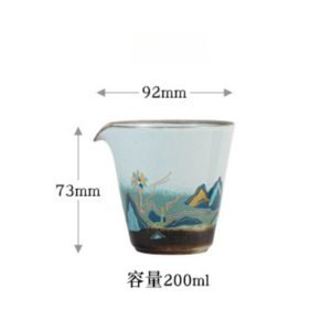 Anique Japanese Mountains Pattern Turquoise Blue Glaze Natural Kiln Transformation Cerami Kung Fu Cha Hai