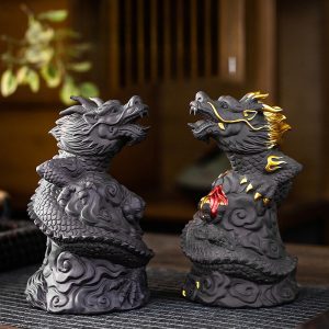 Antiqu Chinese Gongfu Tea Ceremony Dragon Purple Clay Desktea Pet