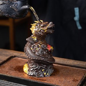Antiqu Chinese Gongfu Tea Ceremony Dragon Purple Clay Desktea Pet