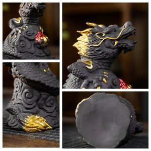 Antiqu Chinese Gongfu Tea Ceremony Dragon Purple Clay Desktea Pet