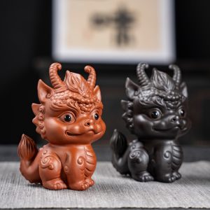 Antique Chinese Tea Ceremony Purple Clay Fortune Dragon Gongfu Tea Pet For Sale