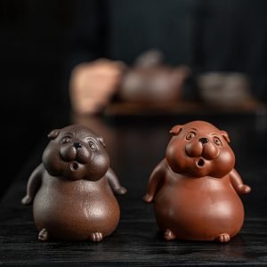 Antique Cute Fortune Dog Purple Clay Traditional Chinese Tea Ceremony Tea Pet