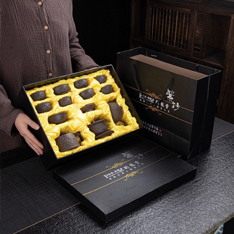 Antique Embossed Flower Pattern Purple Clay Chinese Ceremonial Tea Set For Sale Antique Embossed Flower Pattern Purple Clay Chinese Ceremonial Tea Set For Sale