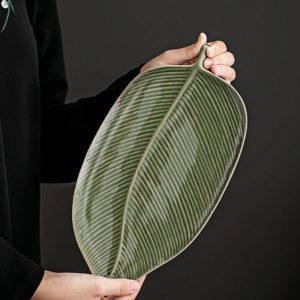 Antique Green Leaf Theme Traditional Japanese Porcelain Tea Ceremony Tea Set