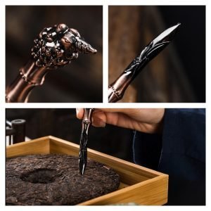 Antique Handcrafted Traditional Alloy Bamboo Joint Tactical Pu Erh Tea Cake Knife