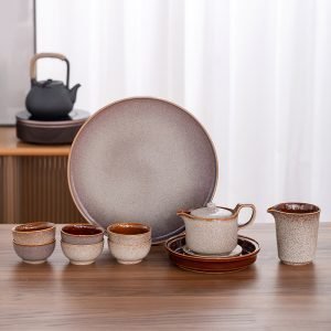 Antique Traditional Kiln Transformed Ceramic Chinese Ceramic Tea Sets For Sale