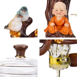 Antique Zen Buddha With Bird Theme High Borosilicate Semi-automatic Glass Tea Set Lazy