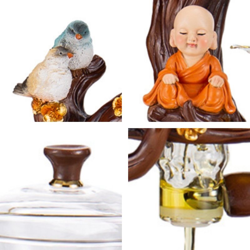 Antique Zen Buddha With Bird Theme High Borosilicate Semi-automatic Glass Tea Set Lazy Antique Zen Buddha With Bird Theme High Borosilicate Semi-automatic Glass Tea Set Lazy