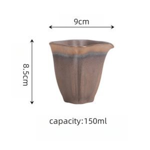 Antique Zen Gilded Iron Glaze Flower Shape Handcraft Old Clay Gongfu Tea Accessories Gong Dao Bei