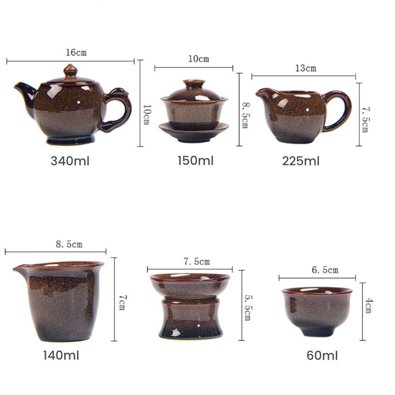 Authentic Jun Kiln Traditional Brown Ceramic Chinese Tea Ceremony Sets Authentic Jun Kiln Traditional Brown Ceramic Chinese Tea Ceremony Sets