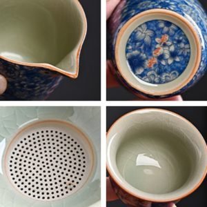 Authentic Ru Kiln Blue And White Porcelain Chinese Ceremonial Tea Sets Antique