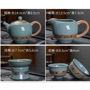 Authentic traditional Ge Kiln Ice Crackle Chinese Porcelain Tea Ceremony Set