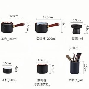 Best Antique Black Ceramic Traditional Gong Fu Tea Service Set With Round Tray