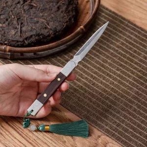 Best Antique Blackwood And Rosewood Tactical Damascus Steel Tea Ceremony Knives