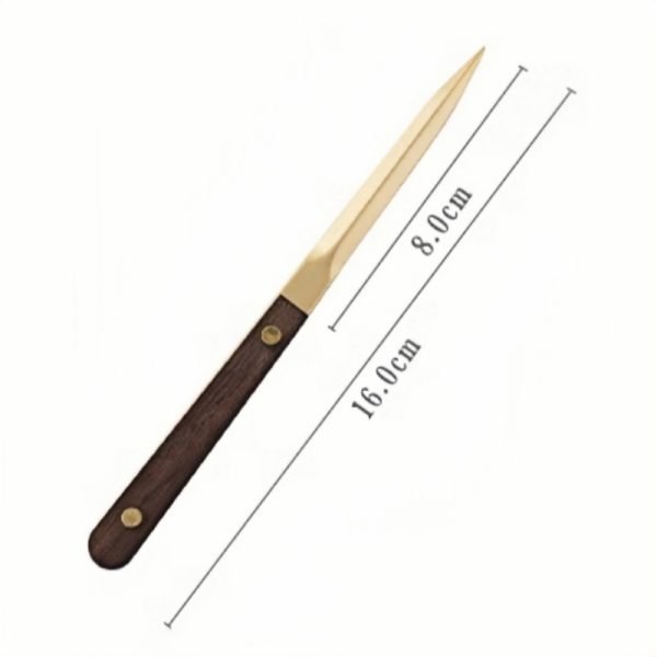 Best Antique Chinese Walnut And Brass Pu Erh Tea Ceremony Knife