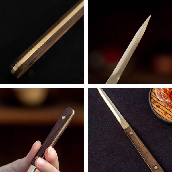 Best Antique Chinese Walnut And Brass Pu Erh Tea Ceremony Knife