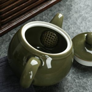 Best Deep Green Authentic Valuable Antique Japanese Porcelain Tea Set For Sale