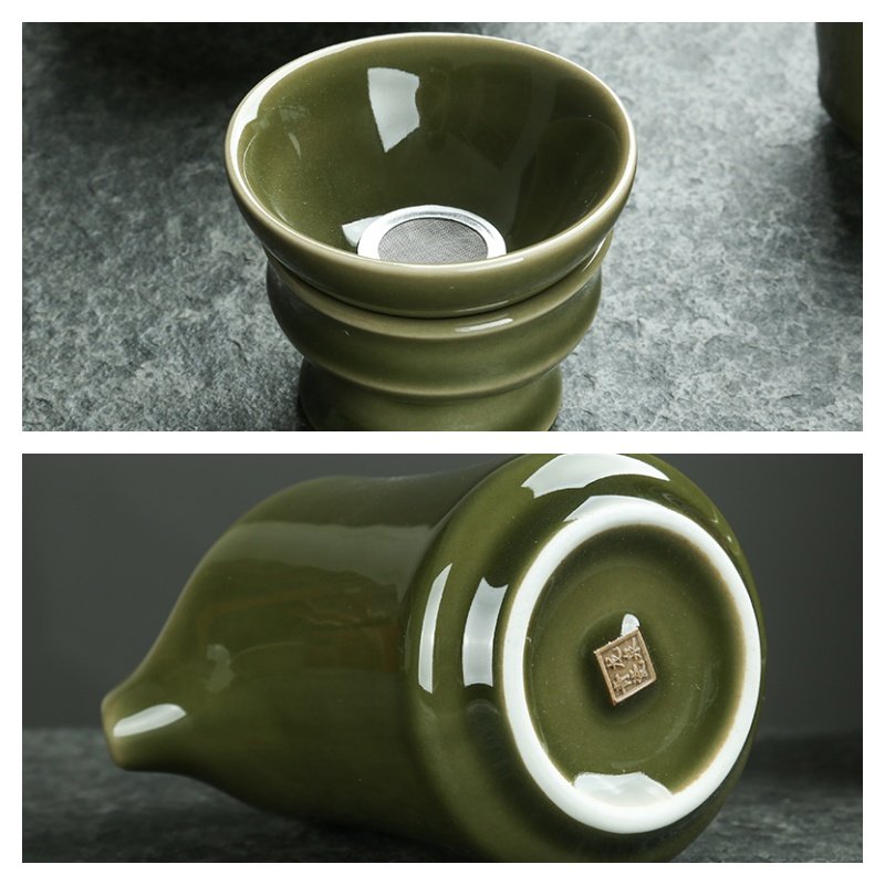 Best Deep Green Authentic Valuable Antique Japanese Porcelain Tea Set For Sale Best Deep Green Authentic Valuable Antique Japanese Porcelain Tea Set For Sale