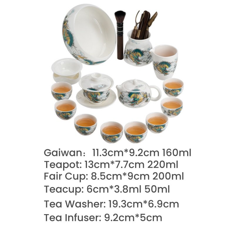 Best Dragon Theme Mutton Fat Jade White Porcelain Antique Gongfu Cha Tray Set Best Dragon Theme Mutton Fat Jade White Porcelain Antique Gongfu Cha Tray Set