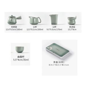 Best Elegant Celadon Porcelain Valuable Japanese Tea Ceremony Set Antique