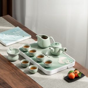 Best Elegant Celadon Porcelain Valuable Japanese Tea Ceremony Set Antique