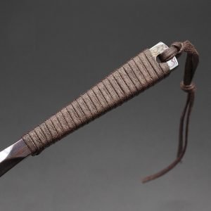 Best Handcrafted Damascus Steel Pu-erh Tea Ceremony Knife With Weaved Rope