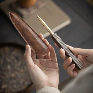 Best Handmade Chinese Antique Brass Tea Ceremony Knife & Needle For Sale