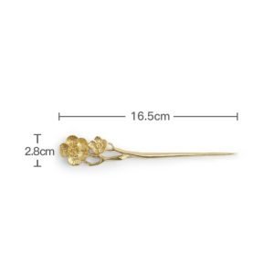 Best Traditional Handmade Chinese Antique Plum Theme Brass Tea Ceremony Needle For Sale