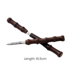 Best Vintage Bamboo Joint Damascus Steel Tactical Tea Ceremony Knife For Sale