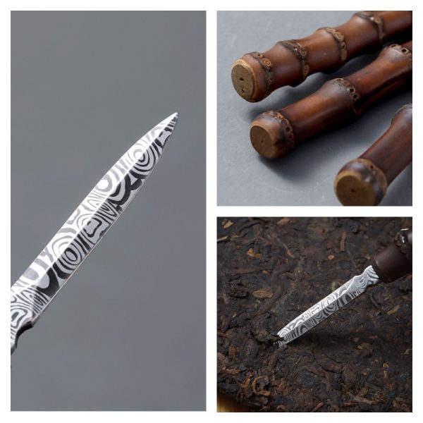 Best Vintage Bamboo Joint Damascus Steel Tactical Tea Ceremony Knife For Sale