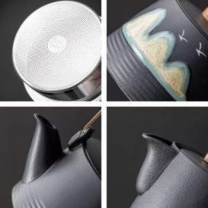 Black And White Colorful Ceramic Mountain Theme Valuable Japanese Tea Sets
