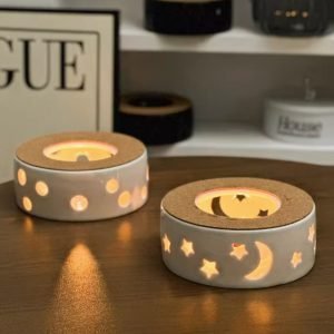 Black And White Star Moon Theme Ceramic Teapot Warmers For Sale