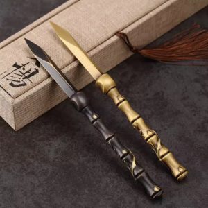 Black And Yellow Handmade Bamboo Joint Shaped Brass Tea Cake Knives