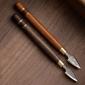 Blackwood And Rosewood Alloy Antique Chinese Pu Erh Tea Cake Knife Needle