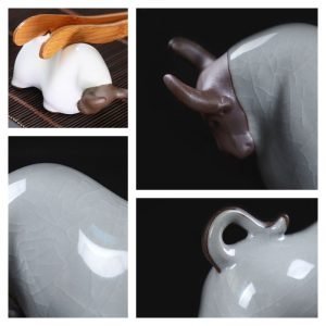 Chinese Ge Kiln And Ru Kiln Mini Ox Chinese Tea Pets Gongfu Tea Accessories