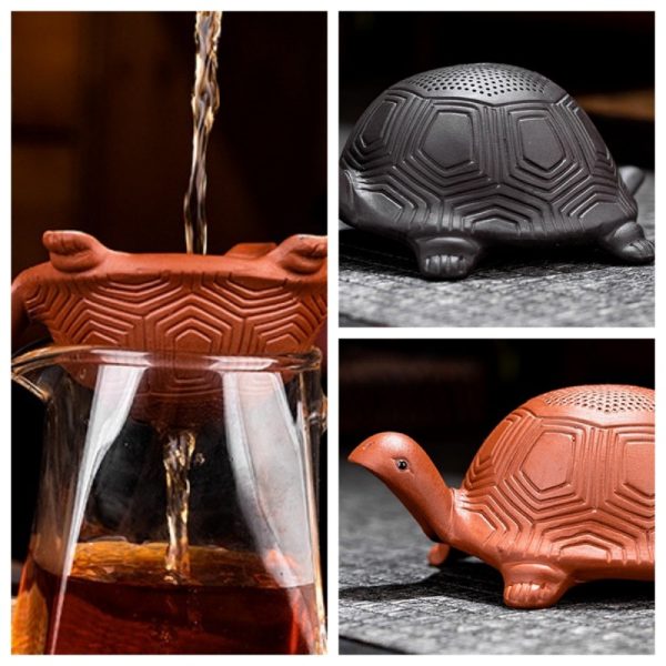 Chinese Gongfu Tea Ceremony Tea Pet Purple Clay Turtle With Turtle Shell Tea Infuser