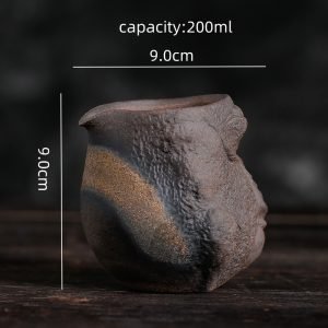 Chinese Handcraft Vintage Rough Pottery Toad Shaped Gilded Iron Rust Glaz Chahai Gongfu Tea Accessories