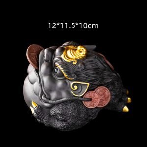 Chinese Tea Ceremony Purple Clay Golden Toad Ancient Tea Pet For Sale