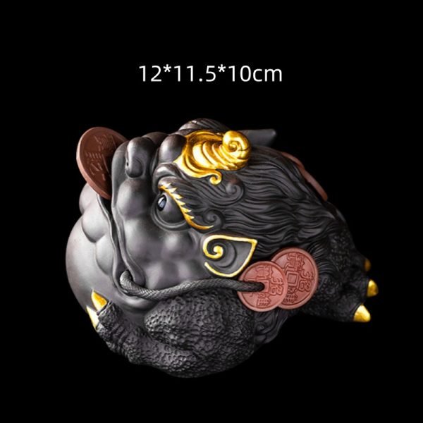 Chinese Tea Ceremony Purple Clay Golden Toad Ancient Tea Pet For Sale