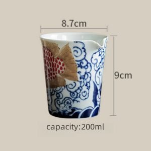 Chinese Traditional Dragon Fish And Lucky Clouds Pattern Porcelain Gongfu Tea Cha Hai For Sale