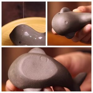 Chinese Yixing Purple Clay Handmade Cute Whale Gongfu Spitting Tea Pets