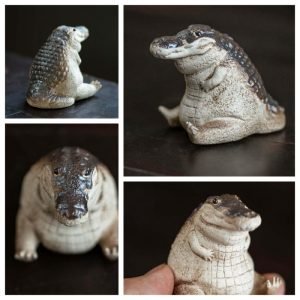 Creative Chinese Gongfu Tea Ceremony Yixing Purple Clay Crocodile Tea Pet For Sale