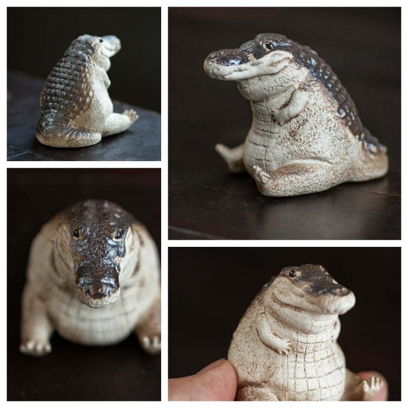 Creative Chinese Gongfu Tea Ceremony Yixing Purple Clay Crocodile Tea Pet For Sale Creative Chinese Gongfu Tea Ceremony Yixing Purple Clay Crocodile Tea Pet For Sale