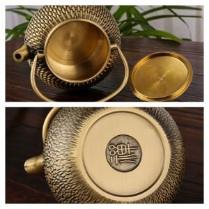 Creative Elegant Handcrafted Woven Brass Teapot Vintage With Lifting Beam Handle