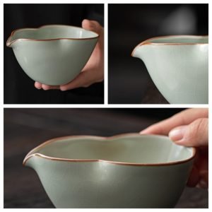 Creative Gourd-shaped Ru Kiln Celadon Cha Hai Gong Dao Bei Symbolizes Good Fortune And Wealth