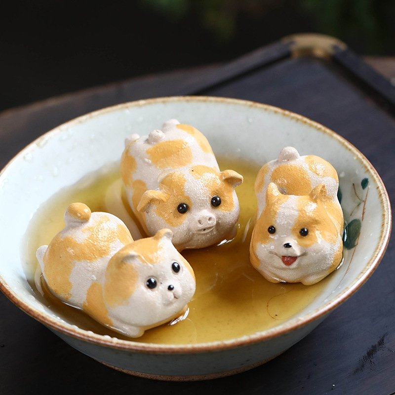 Creative Handmade Cute Running Small Animal Purple Clay Tea Pets For Sale Creative Handmade Cute Running Small Animal Purple Clay Tea Pets For Sale