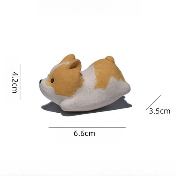 Creative Handmade Zisha Yellow Tea Pet Cute Small Dog Desk Decoration For Sale