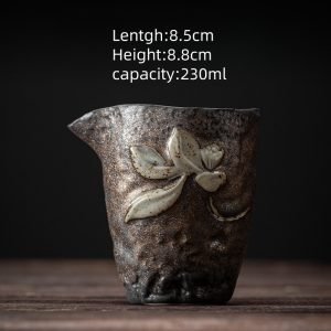 Creative Japanese Gilded Iron Rust Glaze Large Handmade Gongu Fair Cup With Lotus Pattern