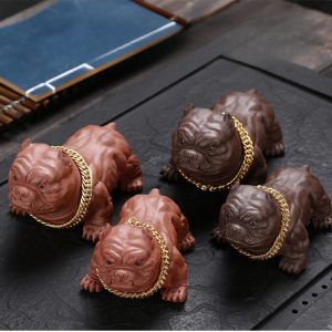 Creative Large And Small Purple Clay Prosperity Traditional Gongfu Dog Tea Pets For Sale