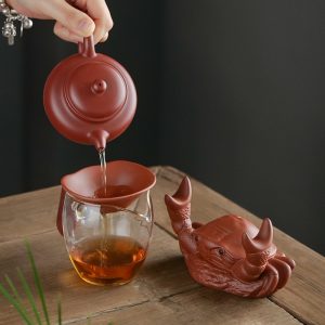 Creative Purple Clay Gongfu Crab Tea Pet Tea Infuser For Good Meaning